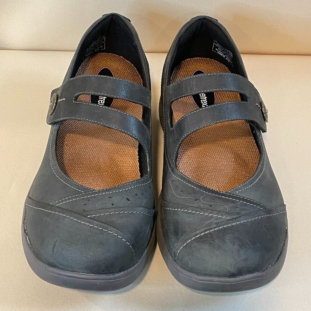 Aravon Black Flats with Strap Detail